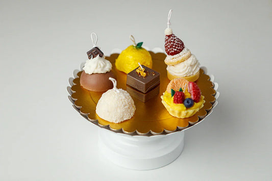 Vassoio Assortito di piccoli Pasticcini | Set Candele Dolcetti - Lumiher - LumiHer