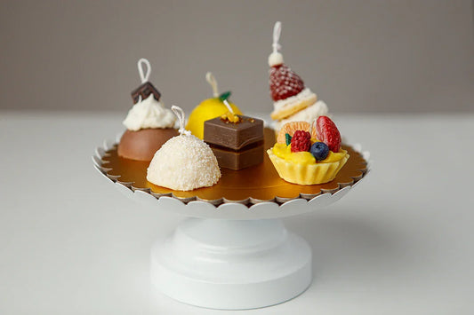 Vassoio Assortito di piccoli Pasticcini | Set Candele Dolcetti - Lumiher - LumiHer