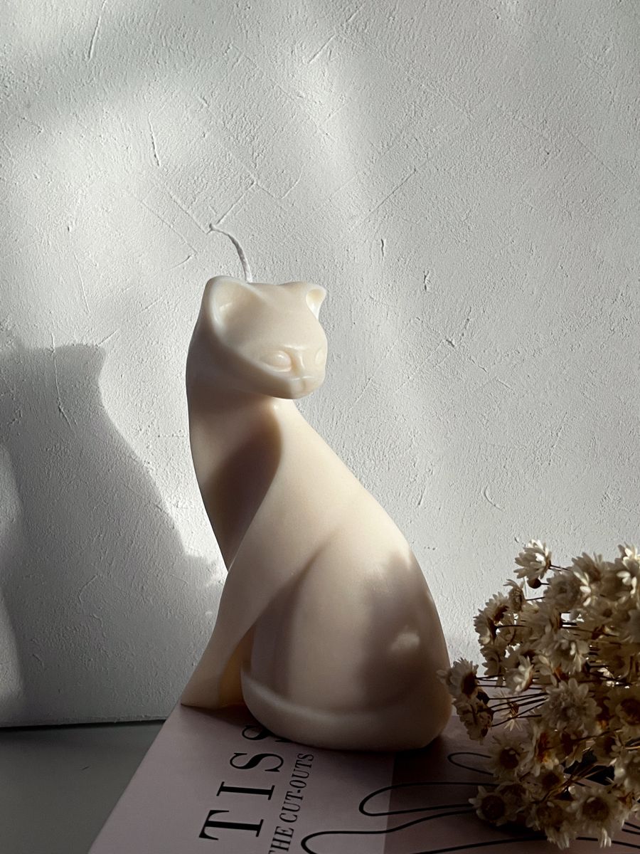 Candela artigianale a forma di Gatto - LumiHer